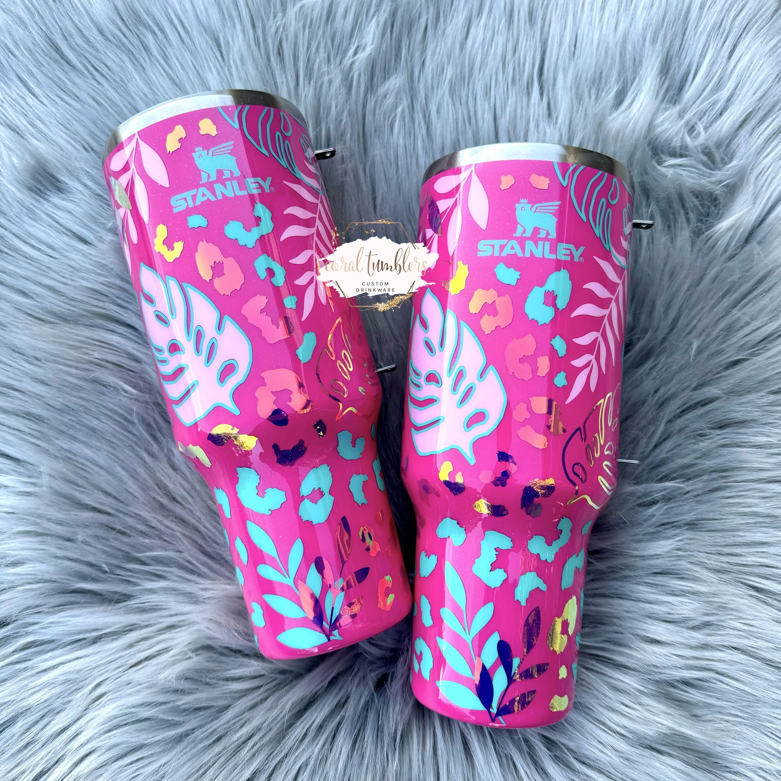 Passion Pink Monstera Stanley — Coral Tumblers